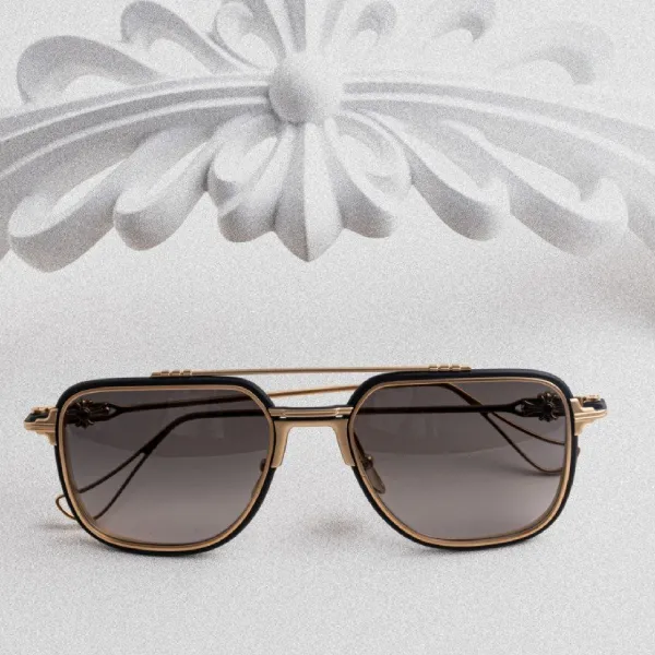 Kính Mát Chrome Hearts Humpster Matte Black - Gold Plated Màu Đen - Vàng