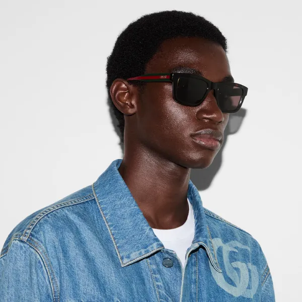 Kính Mát Nam Gucci Rectangular Frame Sunglasses ‎819695 J0740 2330 Phối Màu