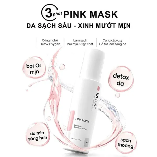 Mặt Nạ Hỗ Trợ Thanh Lọc, Cấp Ẩm KB Pure Pink Mask Detoxygen Cleansing For Face90g