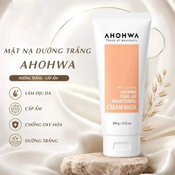 Mặt Nạ Ủ Trắng Dạng Kem Ahohwa Tone-up Brightening Cream Mask 100g