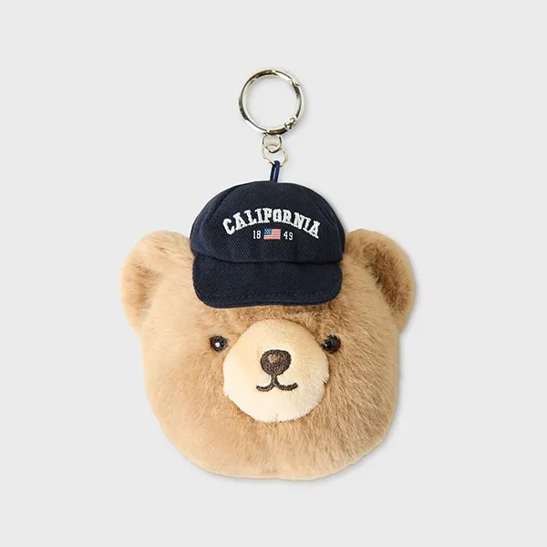Móc Khóa Túi WHOAU Fluffy Steve Mini Pouch Charm WHAQG4911A Màu Xanh Navy