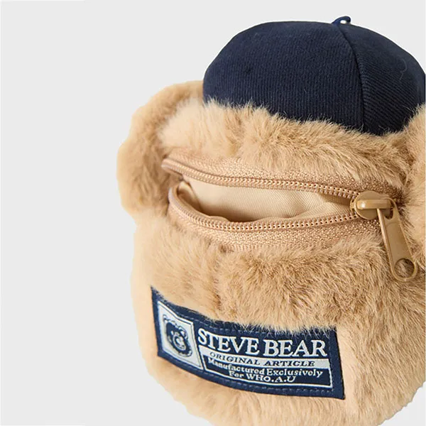 Móc Khóa Túi WHOAU Fluffy Steve Mini Pouch Charm WHAQG4911A Màu Xanh Navy