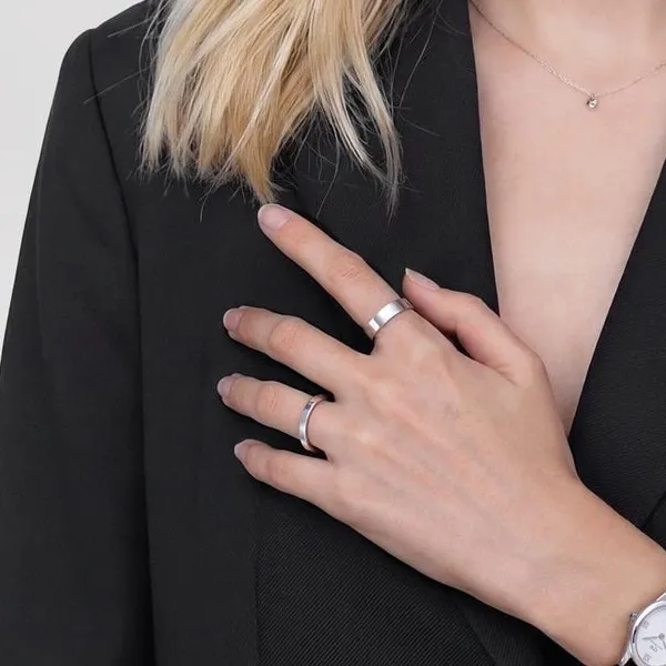 Nhẫn Daniel Wellington Line Ring Polished 4.5mm DW00401819 Màu Bạc Size 48