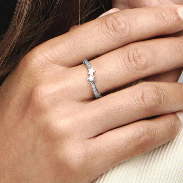 Nhẫn Nữ Pandora Shooting Stars Sparkling Ring 192365C01 Màu Bạc Size 50