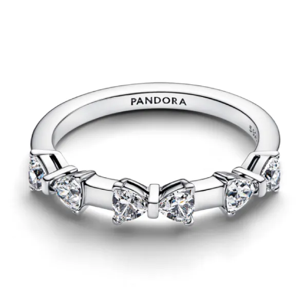Nhẫn Nữ Pandora Timeless Bow Station 194233C01 Màu Bạc Size 52
