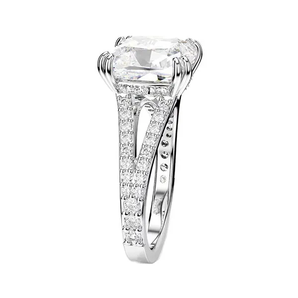 Nhẫn Nữ Swarovski Constella Cocktail Ring 5642630 Cushion Cut, Pavé, White, Rhodium Plated Màu Trắng Bạc Size 52