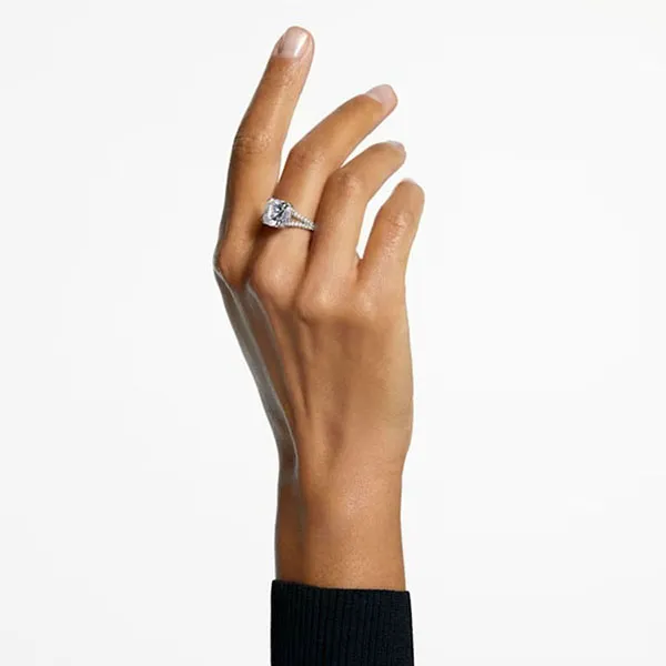 Nhẫn Nữ Swarovski Constella Cocktail Solitaire Ring With Pavè 5642634 Màu Trắng Bạc Size 55
