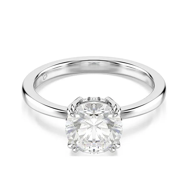 Nhẫn Nữ Swarovski Stilla Cocktail Ring Round Cut White Silver Tone Finish 5717939 Màu Trắng Bạc Size 55