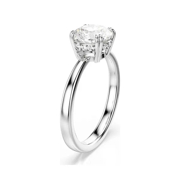 Nhẫn Nữ Swarovski Stilla Cocktail Ring Round Cut White Silver Tone Finish 5717939 Màu Trắng Bạc Size 55
