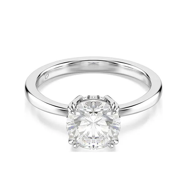 Nhẫn Nữ Swarovski Stilla Cocktail Ring Round Cut White Silver Tone Finish 5717942 Màu Trắng Bạc Size 52