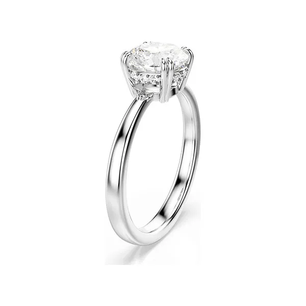 Nhẫn Nữ Swarovski Stilla Cocktail Ring Round Cut White Silver Tone Finish 5717942 Màu Trắng Bạc Size 52