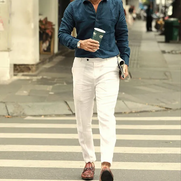 Quần Dài Nam F2 Fashion & Freedom Linen DN01-T-28-0119 Màu Trắng Size 28