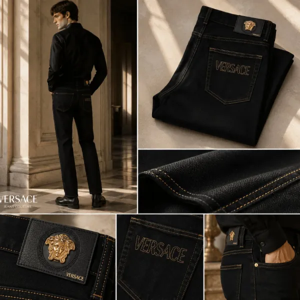 Quần Jean Nam Versace 1011841 1A13332 2DA70 Màu Đen Size 31