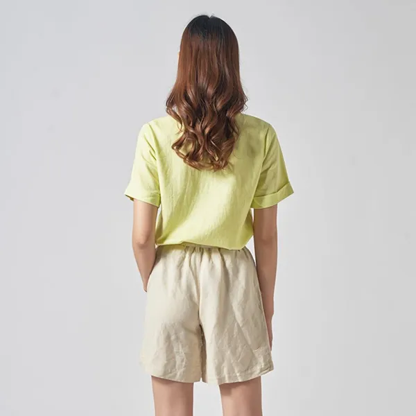 Quần Short Linen Nữ F2 Fashion & Freedom QS34-KB-S-0122 Màu Kem Size S