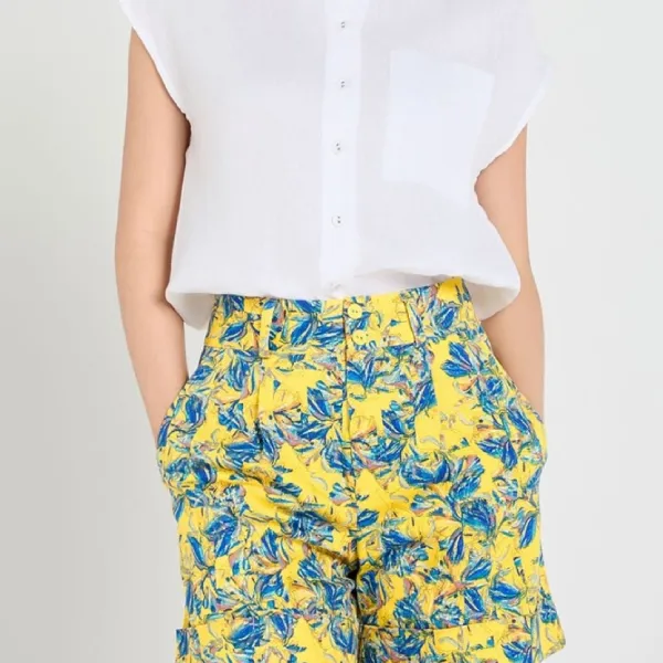 Quần Short Nữ F2 Fashion & Freedom A Touch Of Effortless Elegance QS69-VX-S-0622 Màu Vàng - Xanh Size S