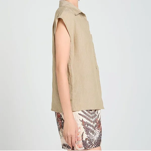 Quần Short Nữ F2 Fashion & Freedom A Touch Of Effortless Elegance QS90-KLC-S-0524 Màu Kem Họa Tiết Size S