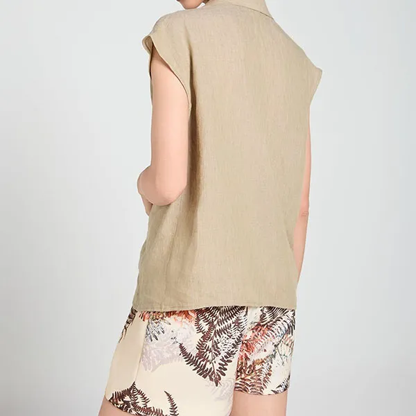 Quần Short Nữ F2 Fashion & Freedom A Touch Of Effortless Elegance QS90-KLC-S-0524 Màu Kem Họa Tiết Size S