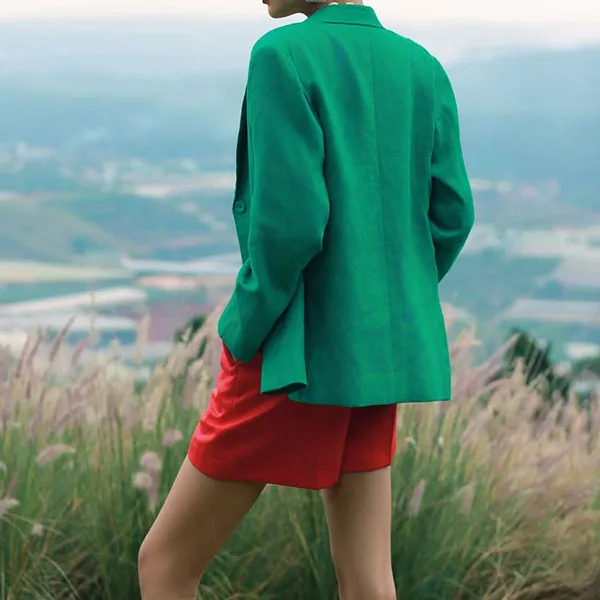 Quần Short Nữ F2 Fashion & Freedom Gấm Into The Wood QS95-DO-S-0524 Màu Đỏ Size S