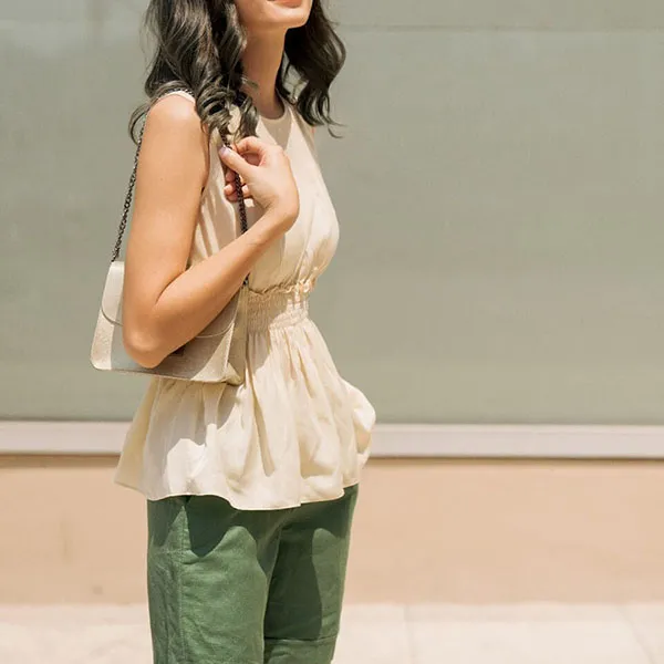 Quần Short Nữ F2 Fashion & Freedom Linen QS27-R-S-0420 Màu Xanh Rêu Size S