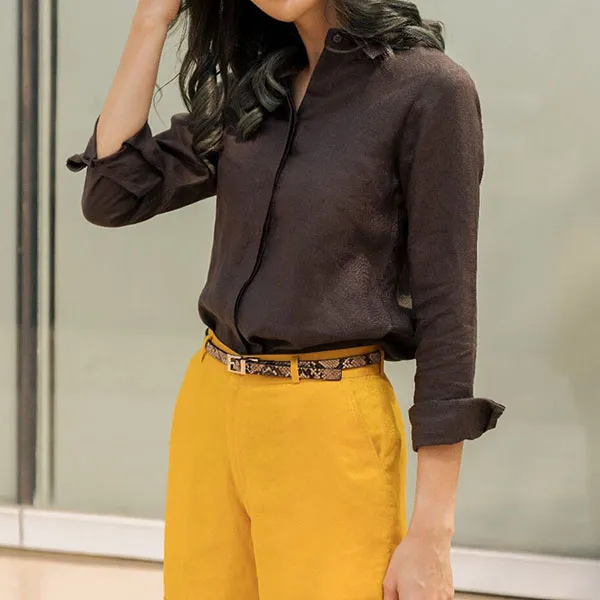 Quần Short Nữ F2 Fashion & Freedom Linen QS27-VT-S-0420 Màu Vàng Size S