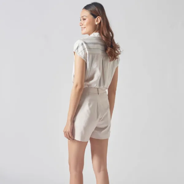 Quần Short Nữ F2 Fashion & Freedom Linen QS54-H-S-1021 Màu Hồng Nhạt Size S