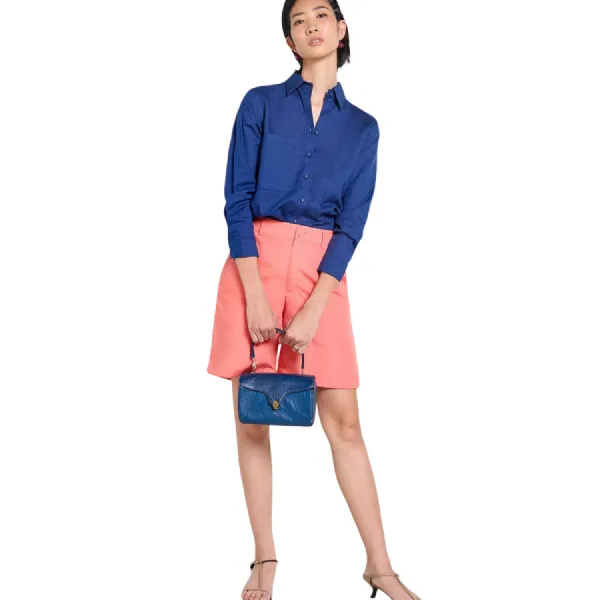 Quần Short Nữ F2 Fashion & Freedom Linen Tender Drit QS28-HC-S Màu Hồng Cam Size S