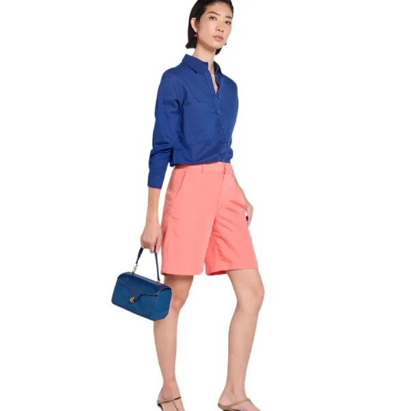 Quần Short Nữ F2 Fashion & Freedom Linen Tender Drit QS28-HC-S Màu Hồng Cam Size S