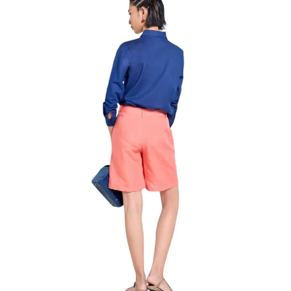 Quần Short Nữ F2 Fashion & Freedom Linen Tender Drit QS28-HC-S Màu Hồng Cam Size S