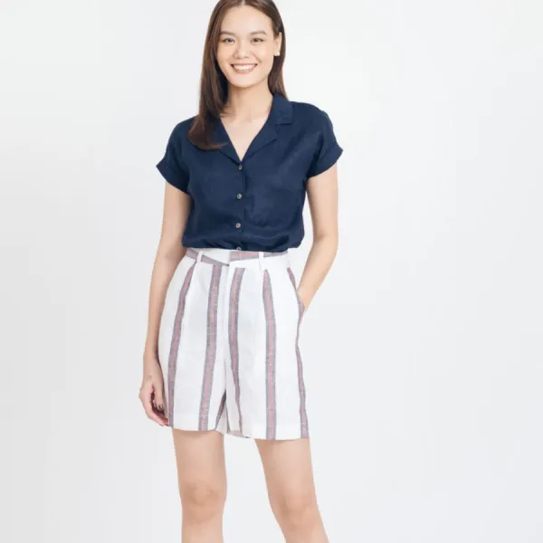 Quần Short Nữ F2 Fashion & Freedom Linen Tender Drit QS52-S3M-S-1021 Màu Trắng Size S