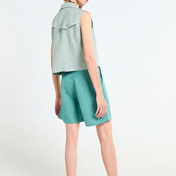 Quần Short Nữ F2 Fashion & Freedom Linen Tender Drit QS89-XLA NHAT-S-0324 Màu Xanh Lam Size S