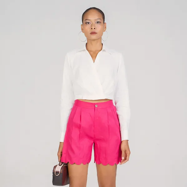 Quần Short Nữ F2 Fashion & Freedom New Linen New Horizon QS62-HS-S-0322 Màu Hồng Size S