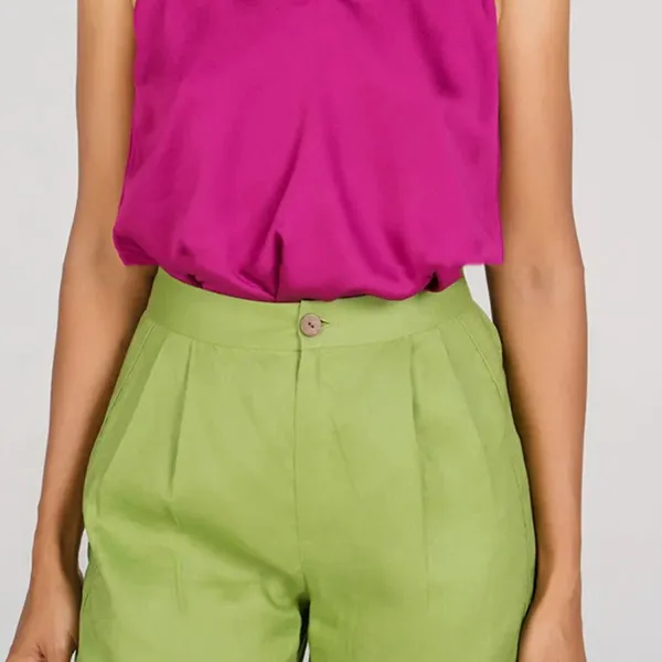 Quần Short Nữ F2 Fashion & Freedom New Linen New Horizon QS62-XC-S-0322 Màu Xanh Cốm Size S