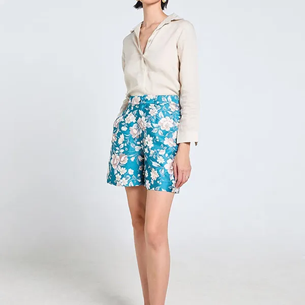 Quần Short Nữ F2 Fashion & Freedom Tender Drit QS90-XANH HOA-S-0524 Màu Xanh Hoa Size S