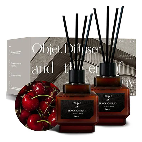 Set 2 Chai Tinh Dầu Nước Hoa Khuếch Tán Hương Thơm Hetras Objet Diffuser Black Cherry (200ml x 2)