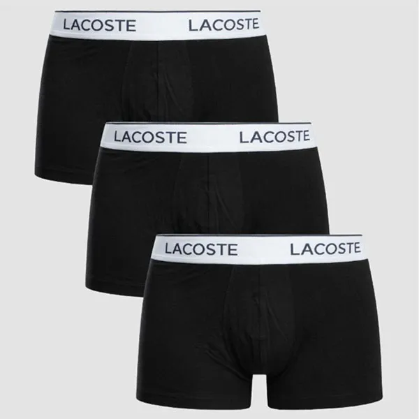 Set 3 Quần Lót Nam Lacoste 3 Pack Cotton Stretch Trunks 5H9002-00 031 Màu Đen Size L
