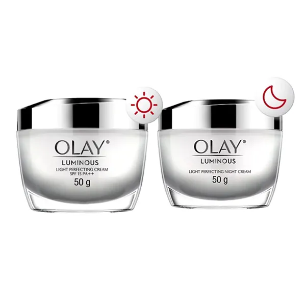 Set Kem Dưỡng Sáng Da Ban Ngày + Ban Đêm Olay Luminous 50gx2