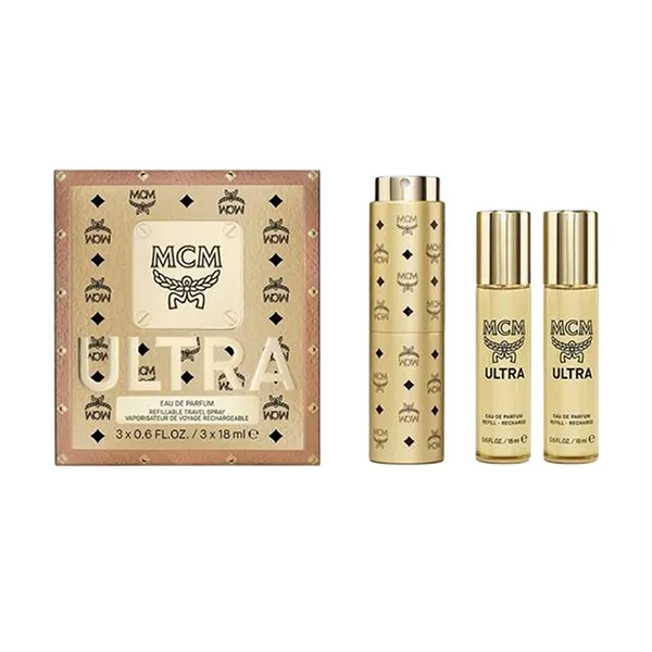 Set Nước Hoa MCM Ultra Eau De Parfum Refillable Travel Spray Set 3 Món