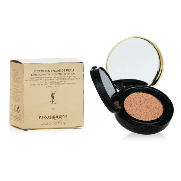 Set Phấn Nước Và Son Môi Yves Saint Laurent YSL Le Encre De Peau Luminous Matte Mini + 202 Coral Sensation Kèm Túi Hộp