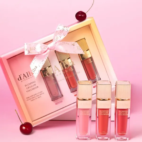 Set Son Bóng D'Alba PPlumping Lip Glow Mood Volumizer (3 x 5ml)