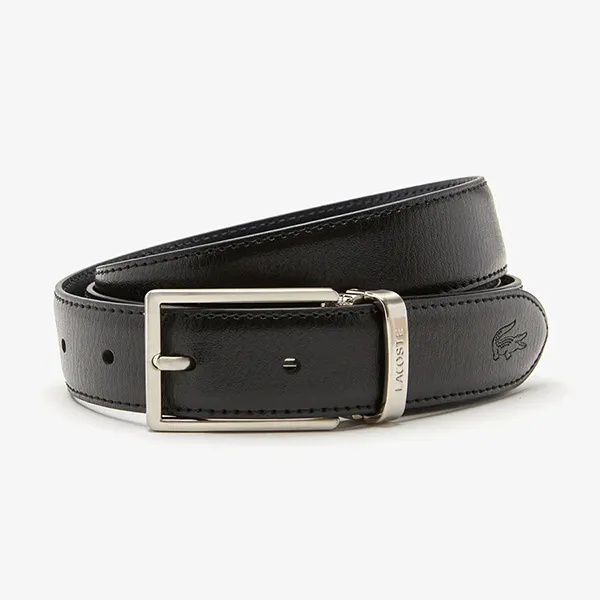 Set Thắt Lưng Nam Lacoste Two Pin Buckle Belt Gift Black RC4050 672 Màu Đen