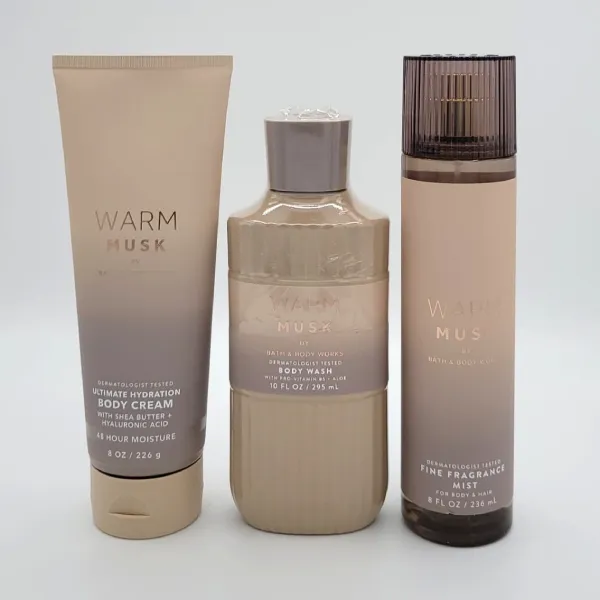 Set Xịt Thơm, Kem Dưỡng Thể Và Sữa Tắm Bath & Body Works Warm Musk 3 Món