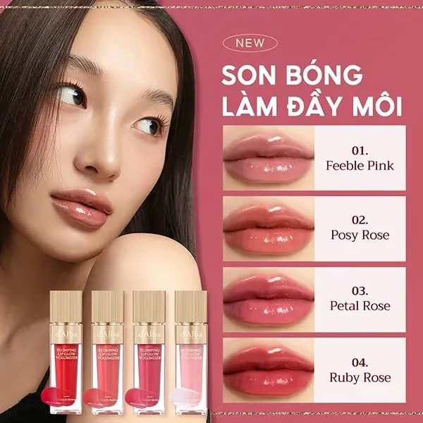 Set Son Bóng D'Alba PPlumping Lip Glow Mood Volumizer (3 x 5ml)