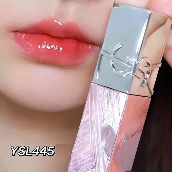Son Kem Yves Saint Laurent YSL The Inks Vinyl Cream Limited 445 Ring Me Pink Màu Hồng Đào