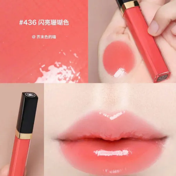 Son Chanel Rouge Coco Hydra Gloss 436 Solaire Màu Đỏ San Hô