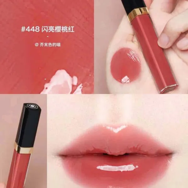 Son Chanel Rouge Coco Hydra Gloss Lip 448 Opulence Màu Đỏ Berry