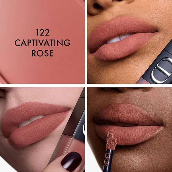 Son Kem Dior Rouge Dior On Stage Ink 122 Captivating Rose Màu Hồng Khô Đất