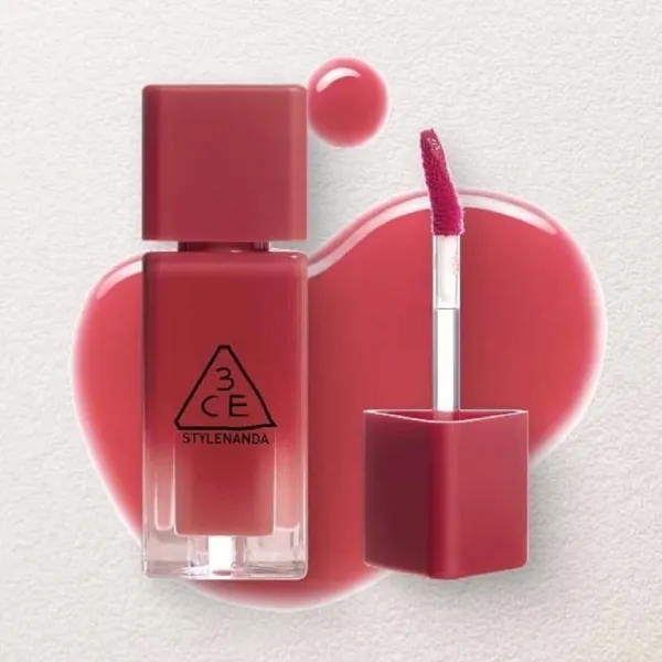 Son Tint Bóng 3CE Gummy Oil Tint 04 Rose Gummy Màu Đỏ Hồng 4g