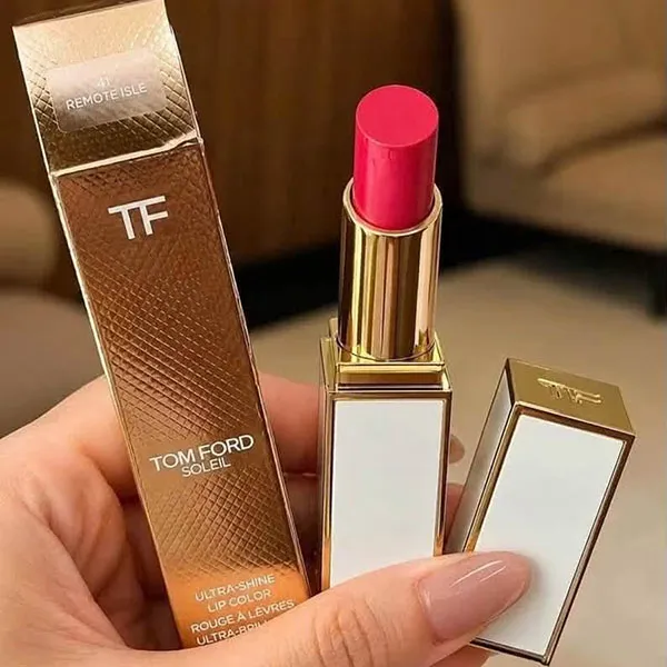 Son Tom Ford TF Soleil Ultra Shine Lip 41 Remote Isle Màu Đỏ Hồng, 3.3g