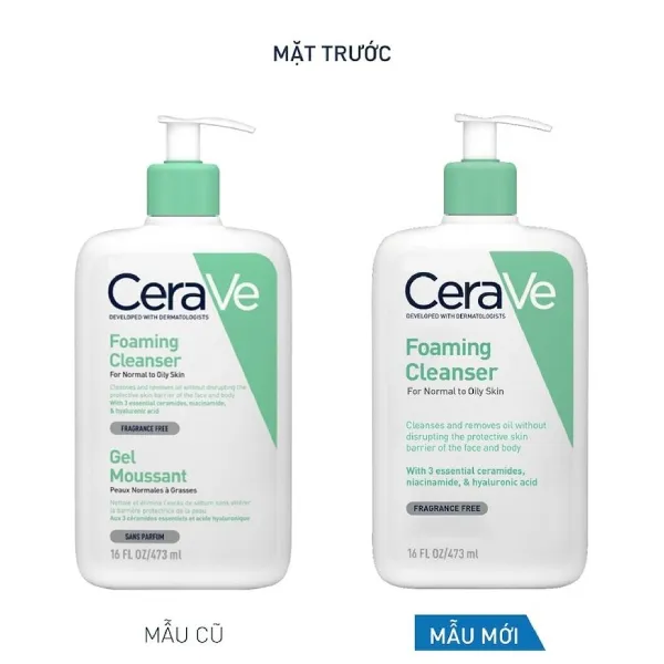 Sữa Rửa Mặt Dịu Nhẹ Cerave Foaming Cleanser For Normal To Oily Skin 473ml