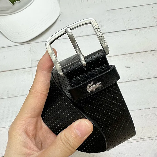 Thắt Lưng Nam Lacoste Men's Leather Belt RC3016 000 Màu Đen Size 90